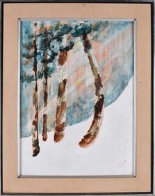 Artwork on paper framed signed.