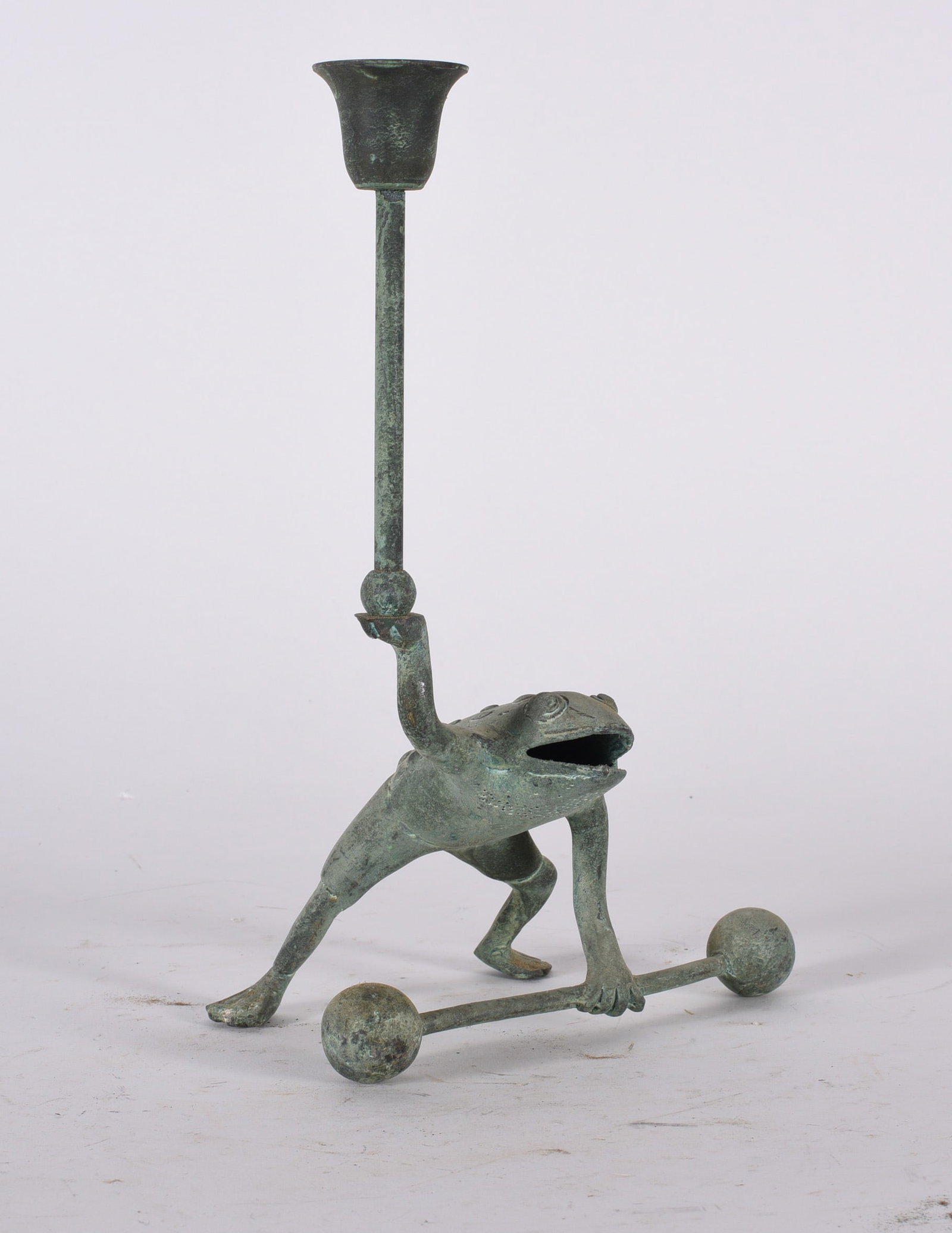 Frog Candle Holder: 11" from the collection of Dr. Richard Seed.