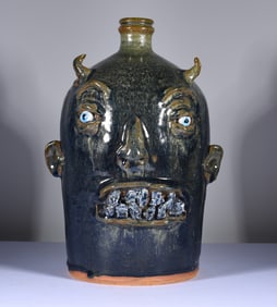 Marvin Bailey Rock Tooth Face Jug