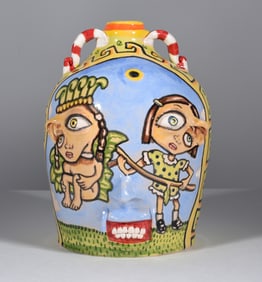 Stacy Lambert Folk Pottery Face Jug