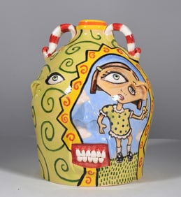 Stacy Lambert Folk Pottery Face Jug