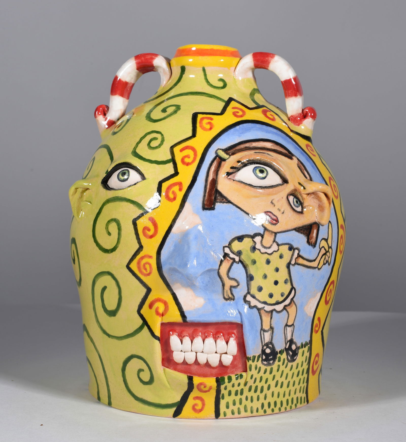 Stacy Lambert Folk Pottery Face Jug (1 of 5)