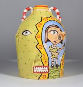 Stacy Lambert Folk Pottery Face Jug