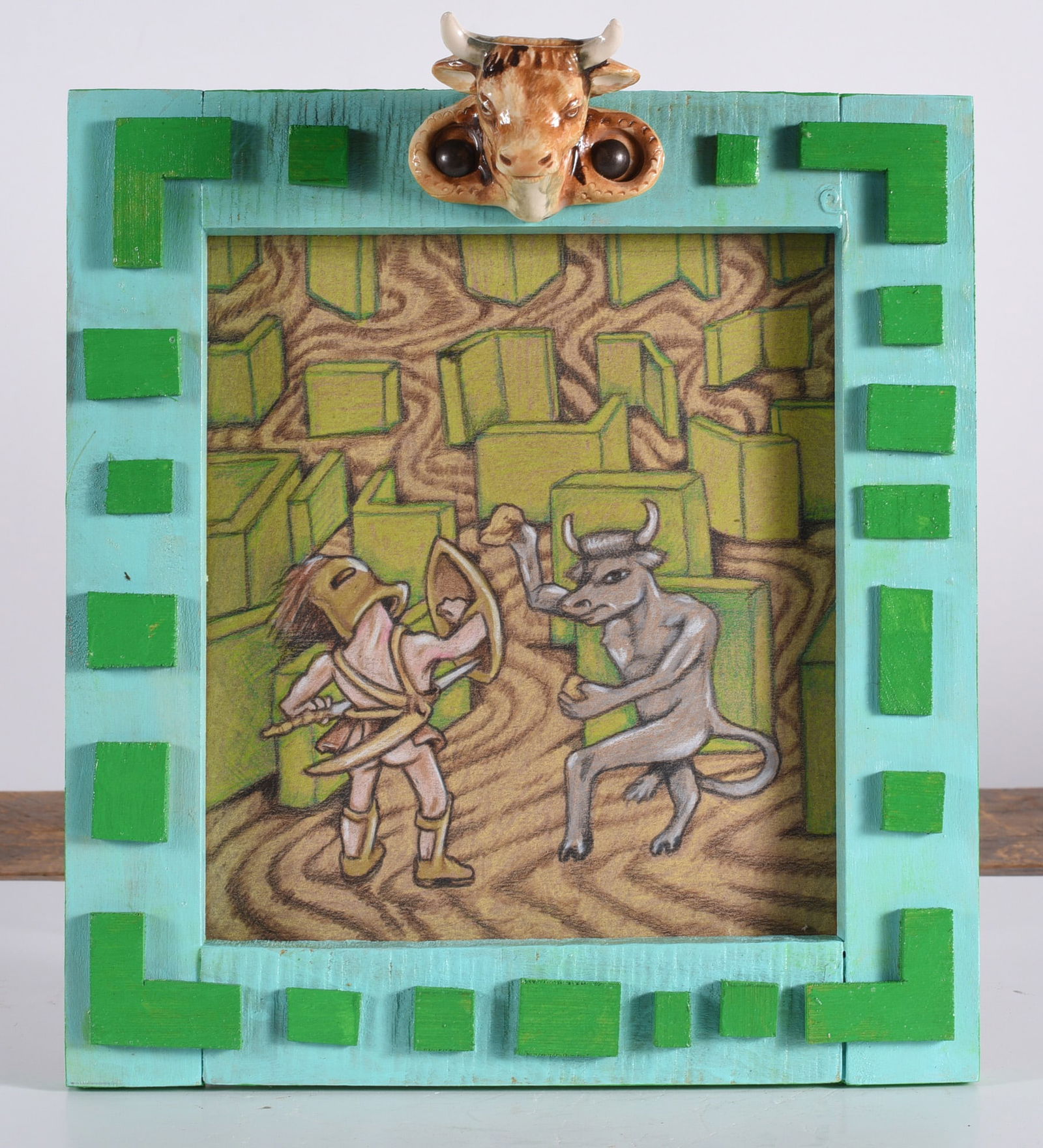 Stacy Lambert Folk Pottery Frame and Drawing (1 of 2)