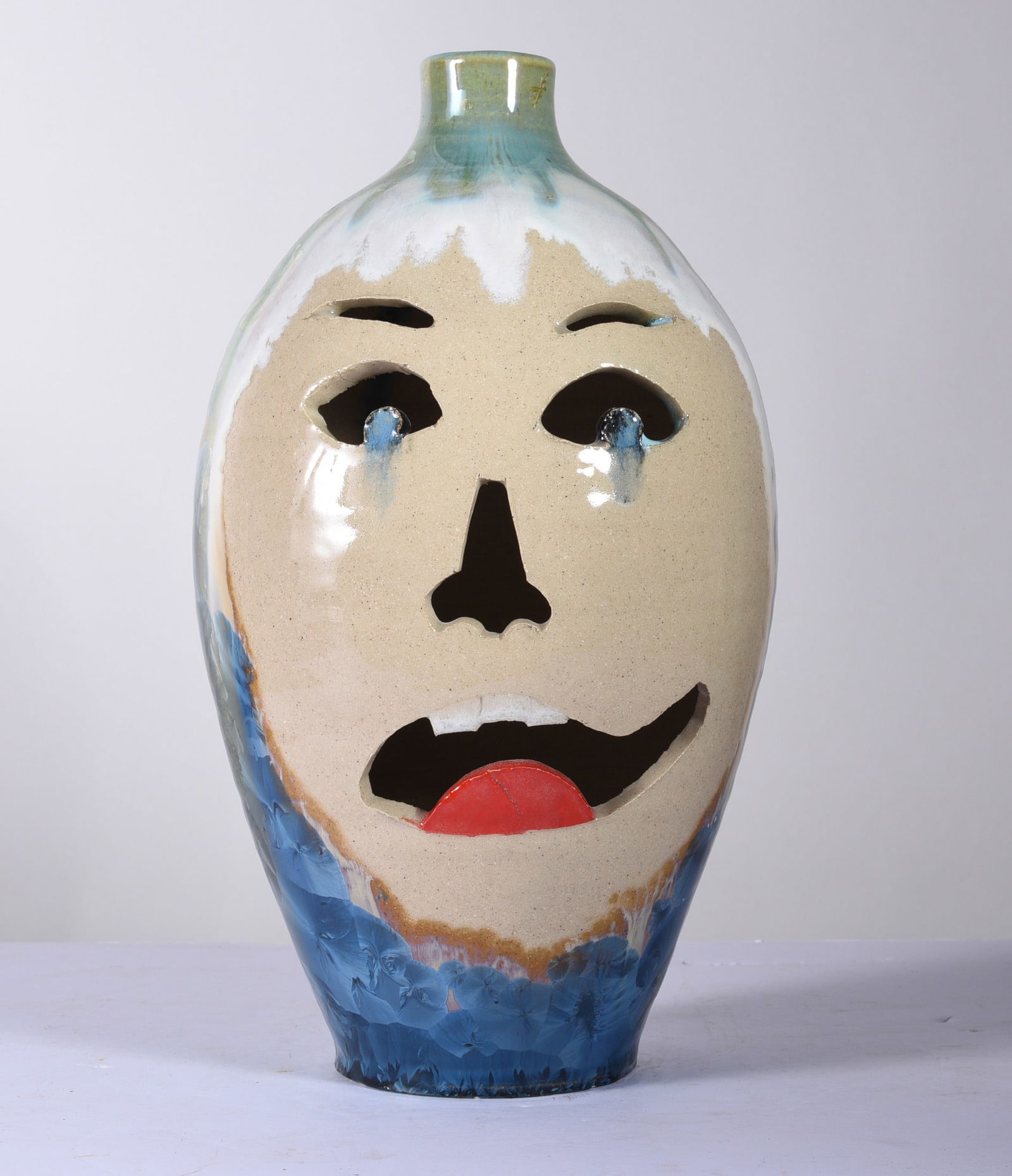 William Kennedy Crystalline Jackolantern Uwharrie Pottery (1 of 3)