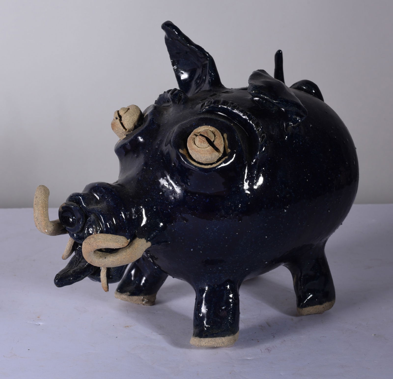 Folk Pottery Pig (1 of 3)