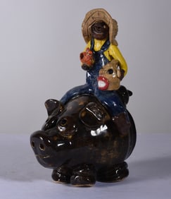 Abbott Pottery Figural Pig Rider