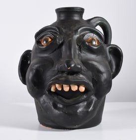 Kim Black Pottery Face Jug