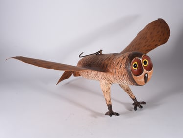 Larry Ballard Folk Art Carved owl