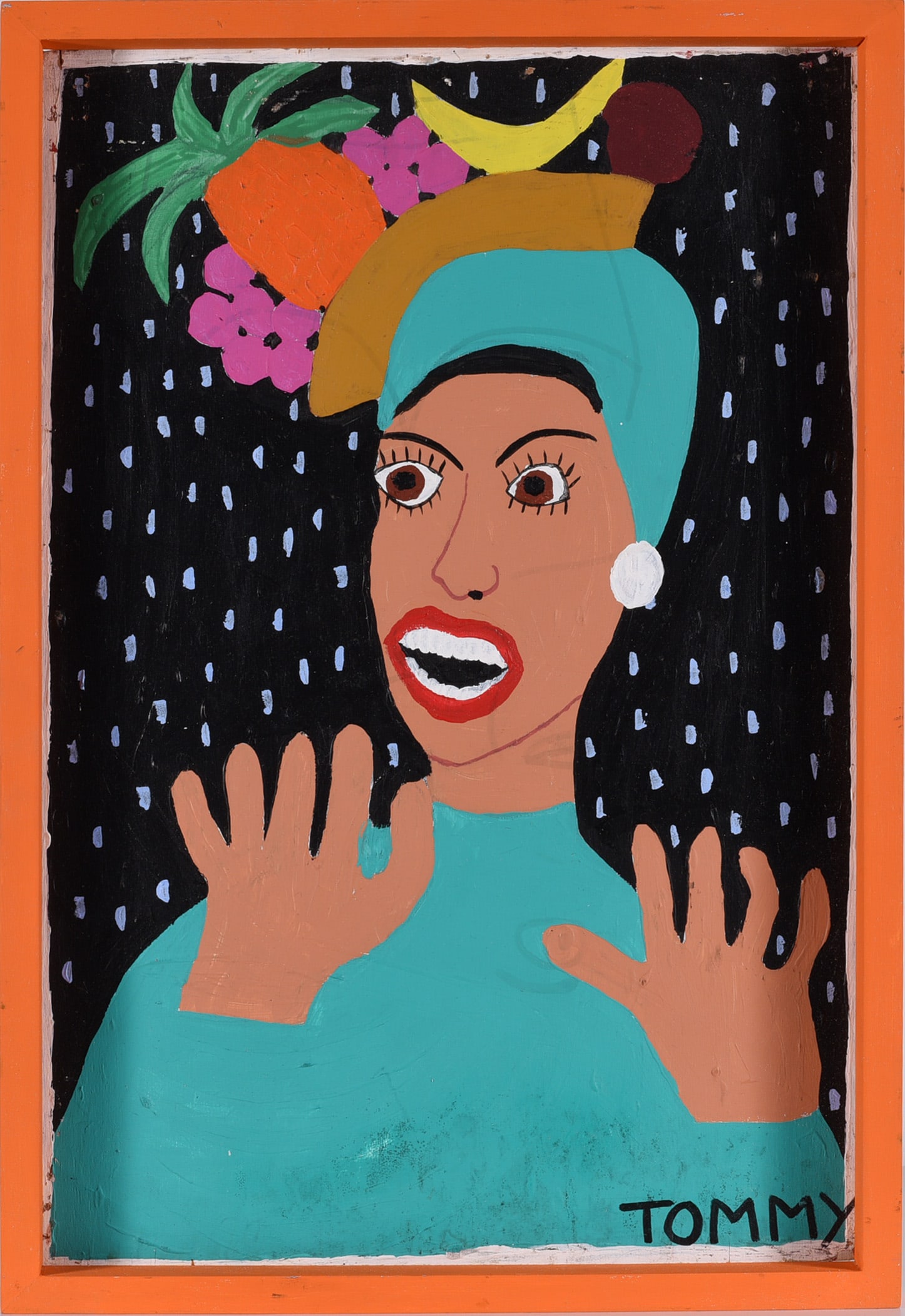 Folk Art Painting Signed Tommy (1 of 4)