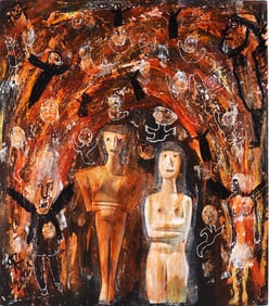 Reda Rackley Folk Art Painting Signed