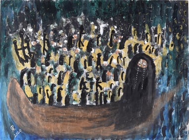 Reda Rackley Folk Art Painting Signed