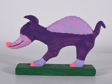 Minnie Adkins Carved Animal on Base