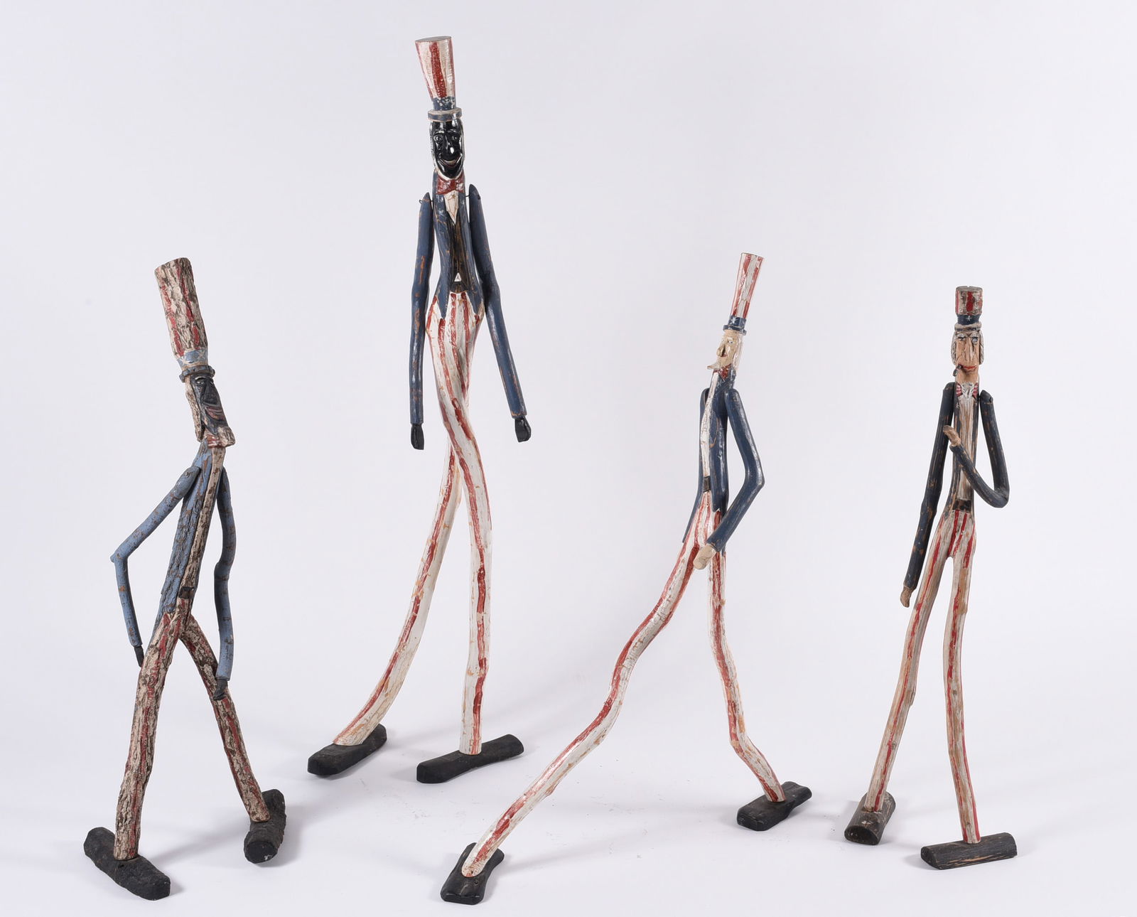 Gary Yost Folk Art Sculpture 4 Uncle Sams (1 of 9)