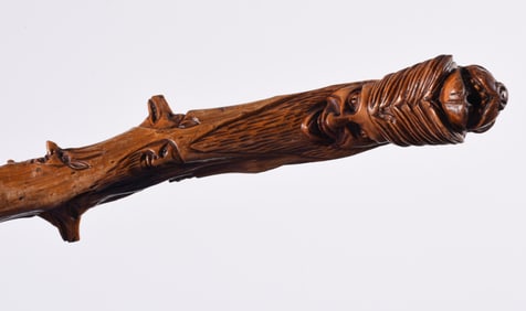 American Carved Folk Art Spirit Cane