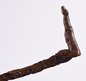 Outstanding Carved American Folk Art Cane