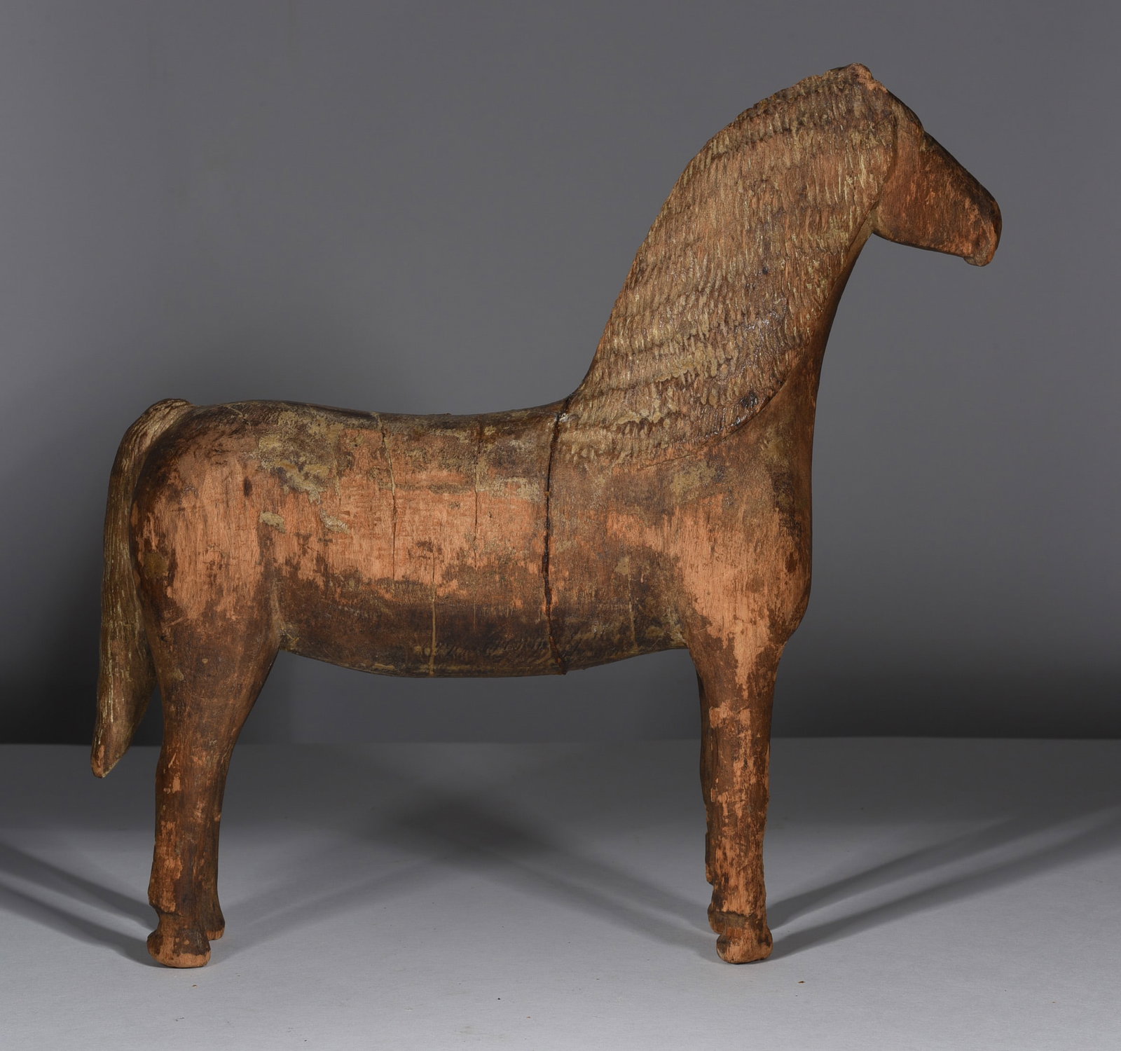 American Wood Carved Sculpture: 10"x9-1/2" carved wood, ca. 1920 - 1940. from the collection of Larry Hackley.