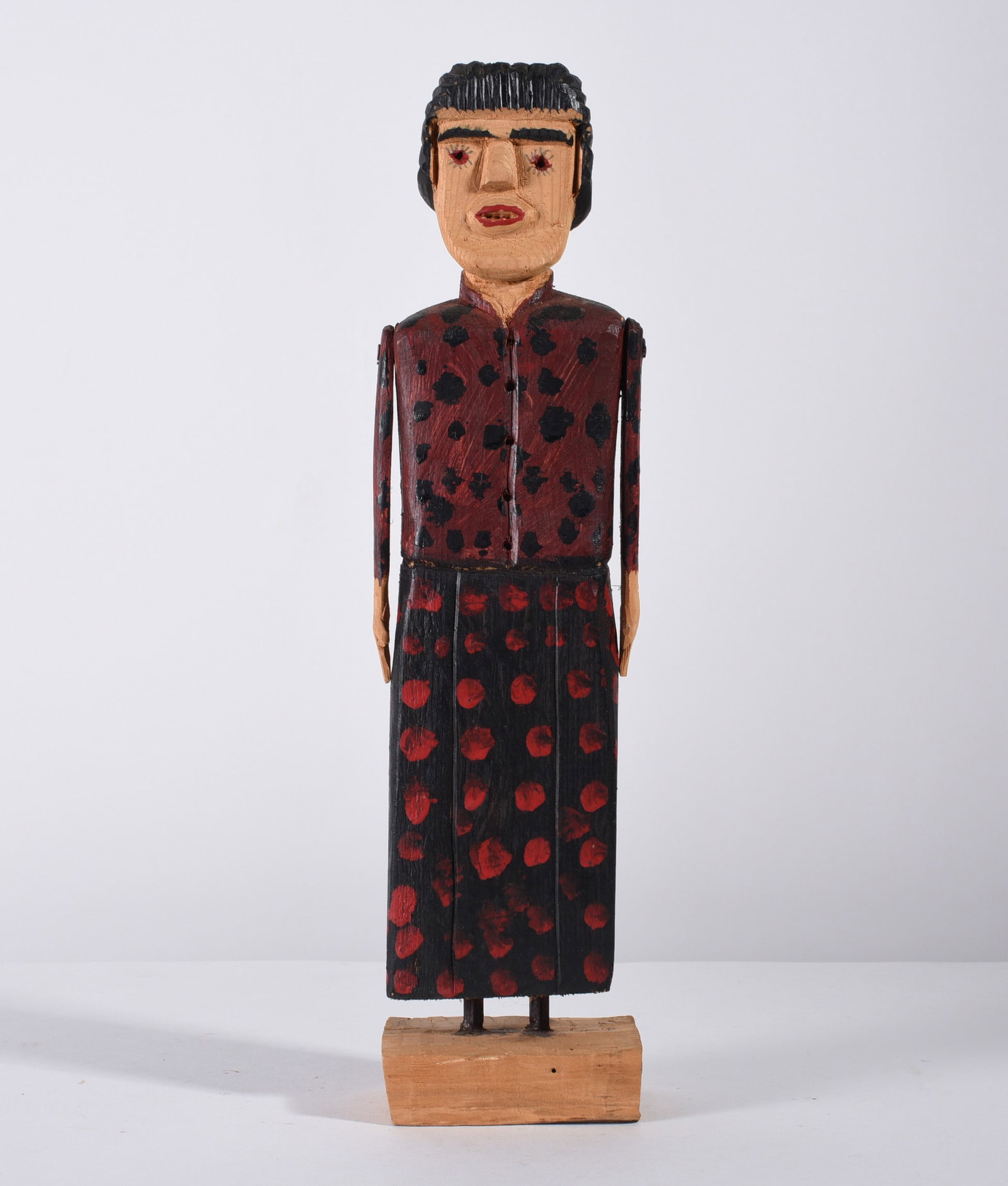 Carl McKenzie Folk Carving: 16" carved wood and paint. from the collection of Larry Hackley.