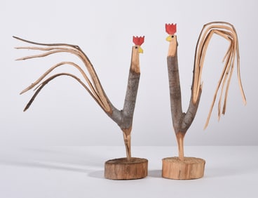 Minnie Adkins Carved Roosters