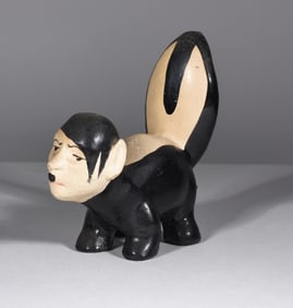 Pottery or Plaster Skunk with Hitler Head