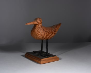 Carved Wooden Bird signed LAL