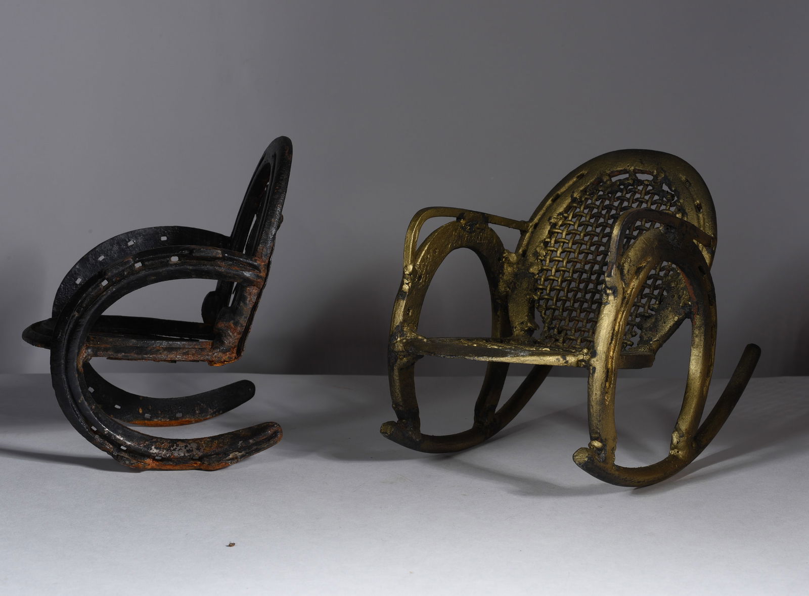 Pair of Horseshoe Miniature Chairs (1 of 2)