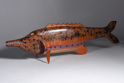 Jim Lewis Folk Art Carved Fish