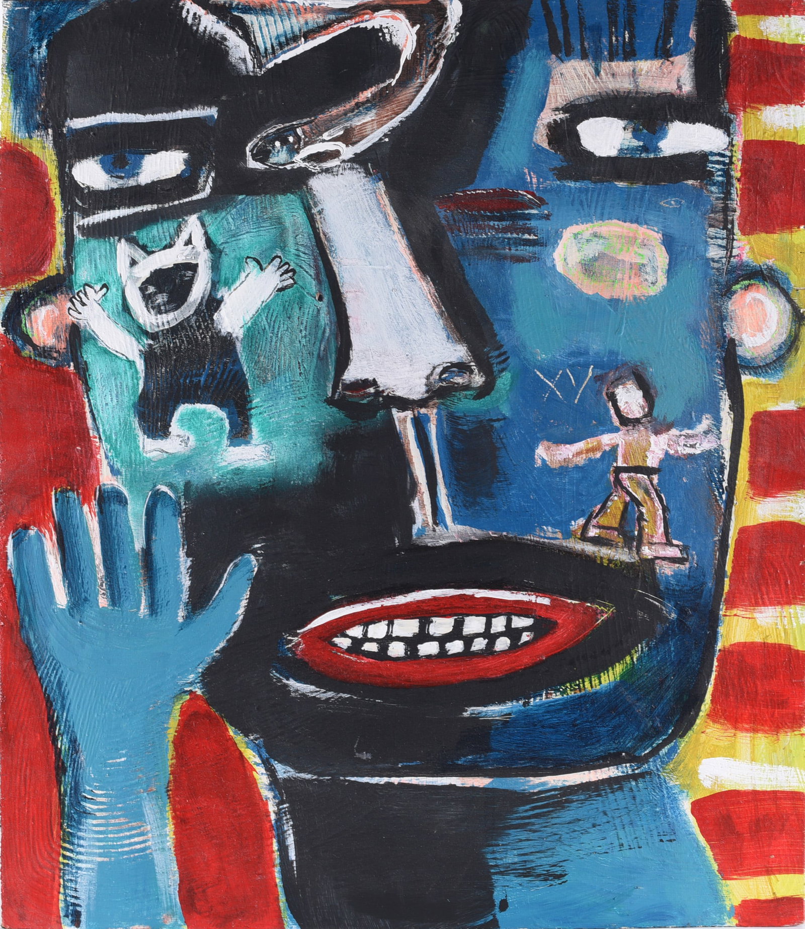 Marie Nolen Folk Painting: 20"x23" paint on wood, signed. Dated 2011