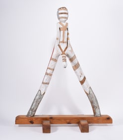 Large Folk Art Carved Nude Man