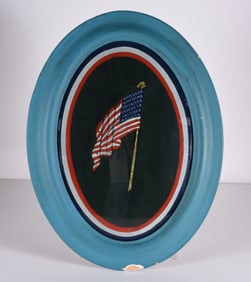 Reverse Painted on Glass American Flag