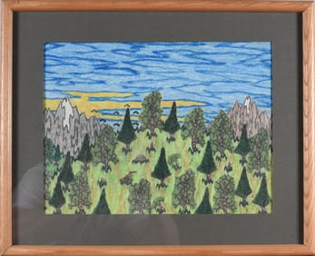 Folk Painting signed G Perin