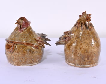 Crystal King Folk pottery Chickens