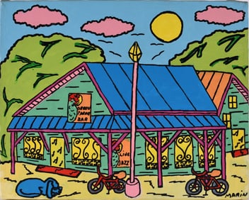 Folk painting signed Marin