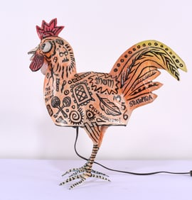 John D Richards Folk Art Lamp