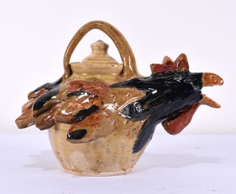 Kings Pottery Chicken Folk Tea Pot