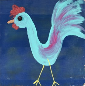 Folk Painting of a Chicken