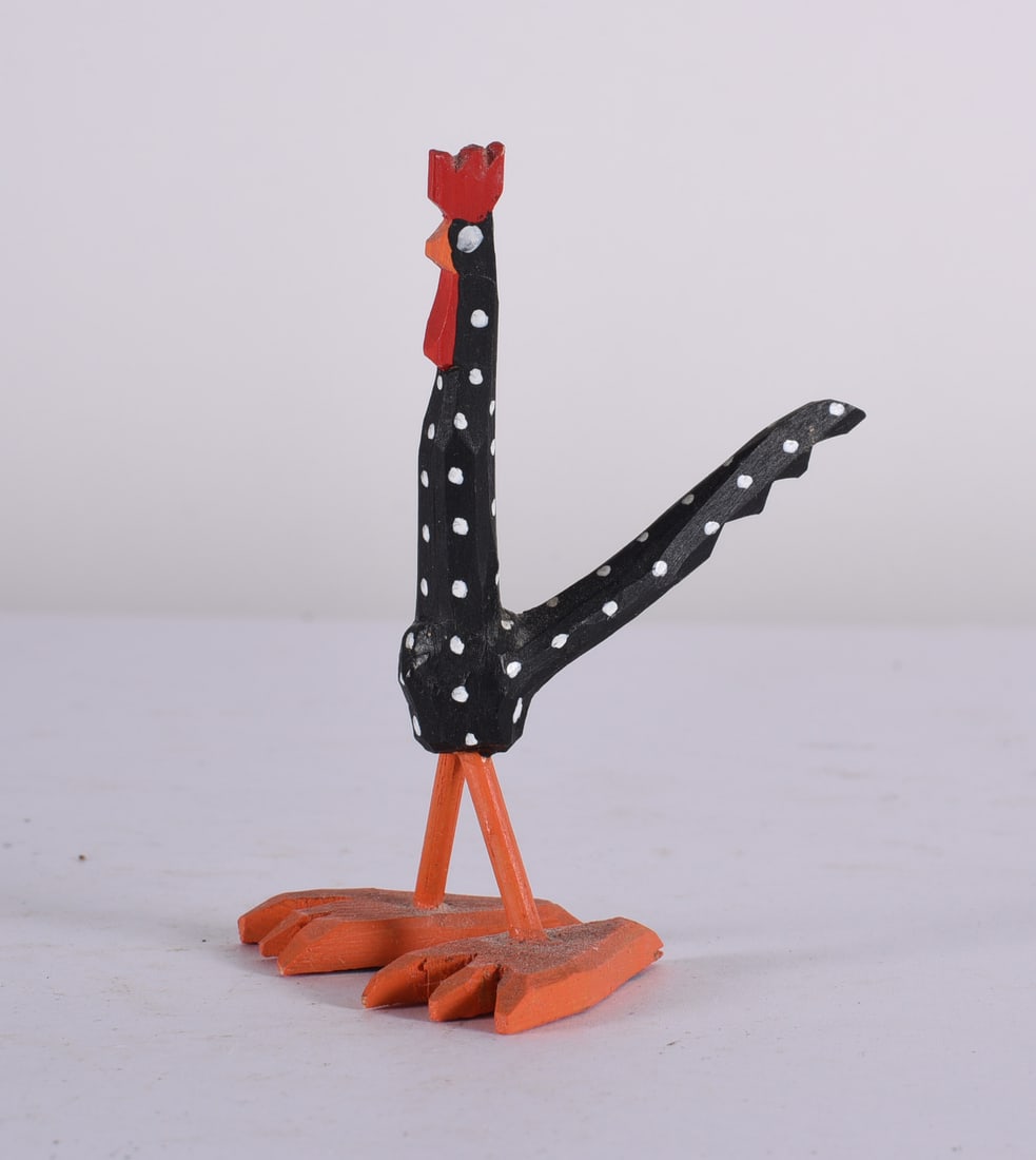 Harry Jennings Carved Animal: 2"x3" carved wood and paint, signed.