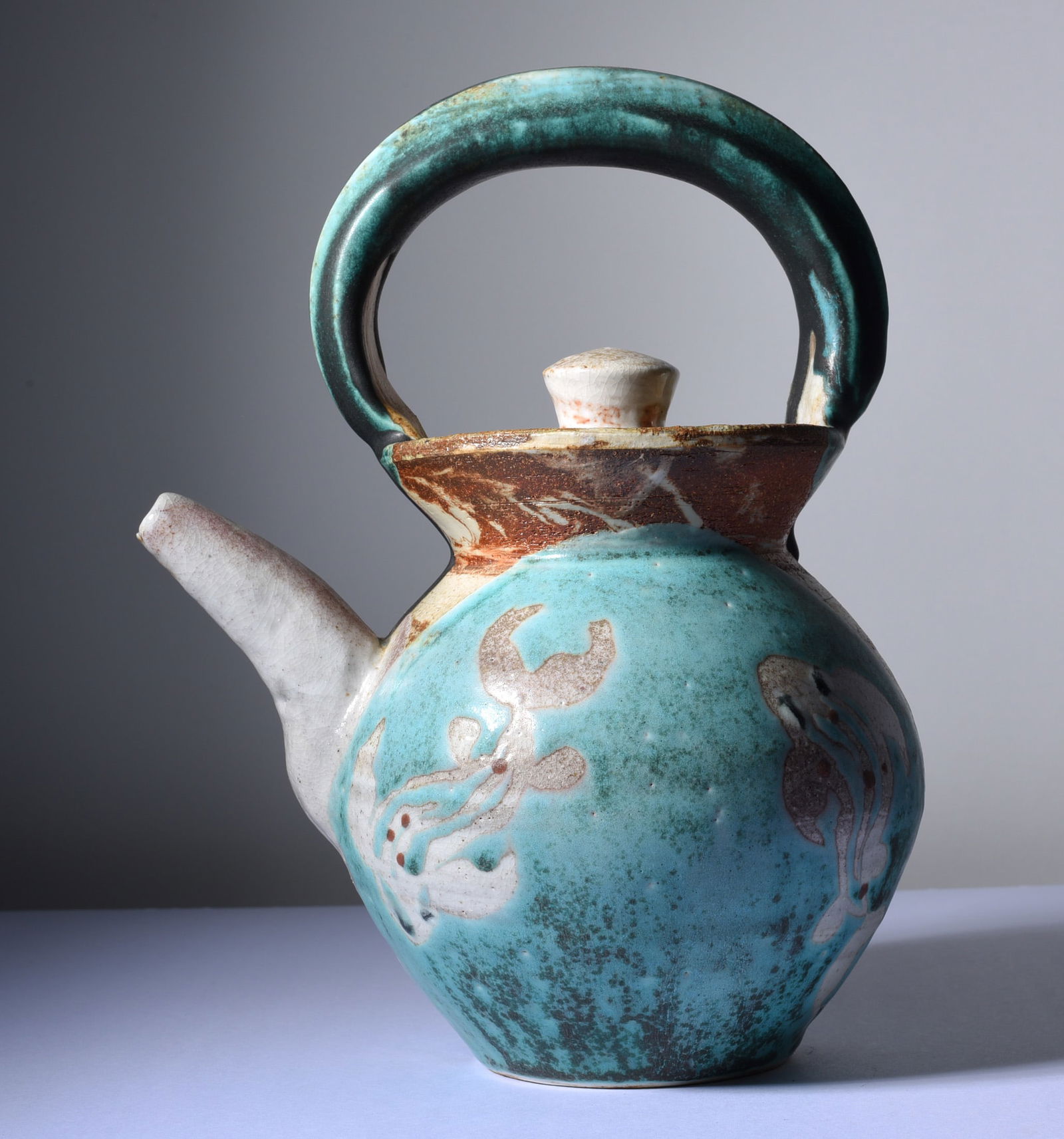 North Carolina Pottery Tea Pot (1 of 3)