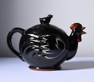 Redware Rooster Tea Pot