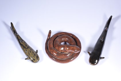 Charles Moore Folk Pottery Snake and Catfish