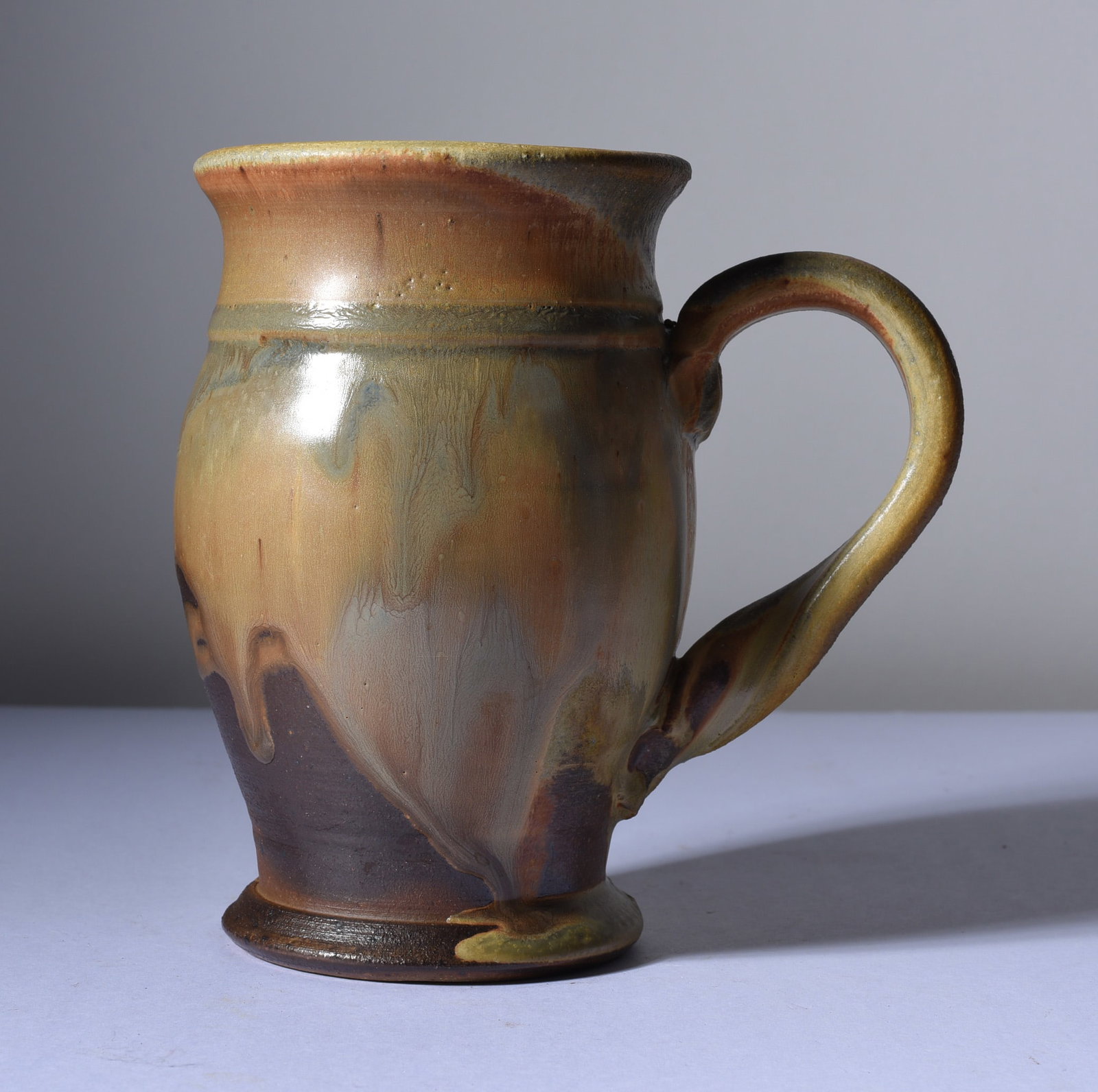North Carolina Folk Pottery Mug: 5-1/2" all pottery is from an estate and if it has issues we will note it else it is in fine condition. This collection comes from a single owner and they loved the pottery and the artist. Most of thi