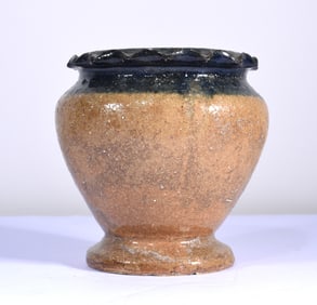 Hilton Pottery Jar with Ruffled Rim