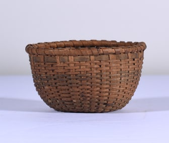 Miniature Oak Split Basket ca. 1900
