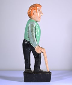 Folk Art Carving of Man with Cane