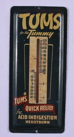 Tin Litho Tums Thermometer