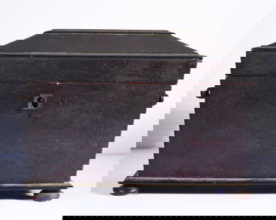 Regency Tea Caddy Early 19th Century: 8" x 6" a very nice tea caddy with feet. Excellent surface and patina.