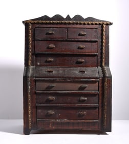Folk Art Miniature Chest of Drawers