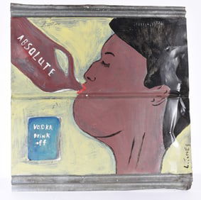 Leonard Jones Folk Painting on Tin
