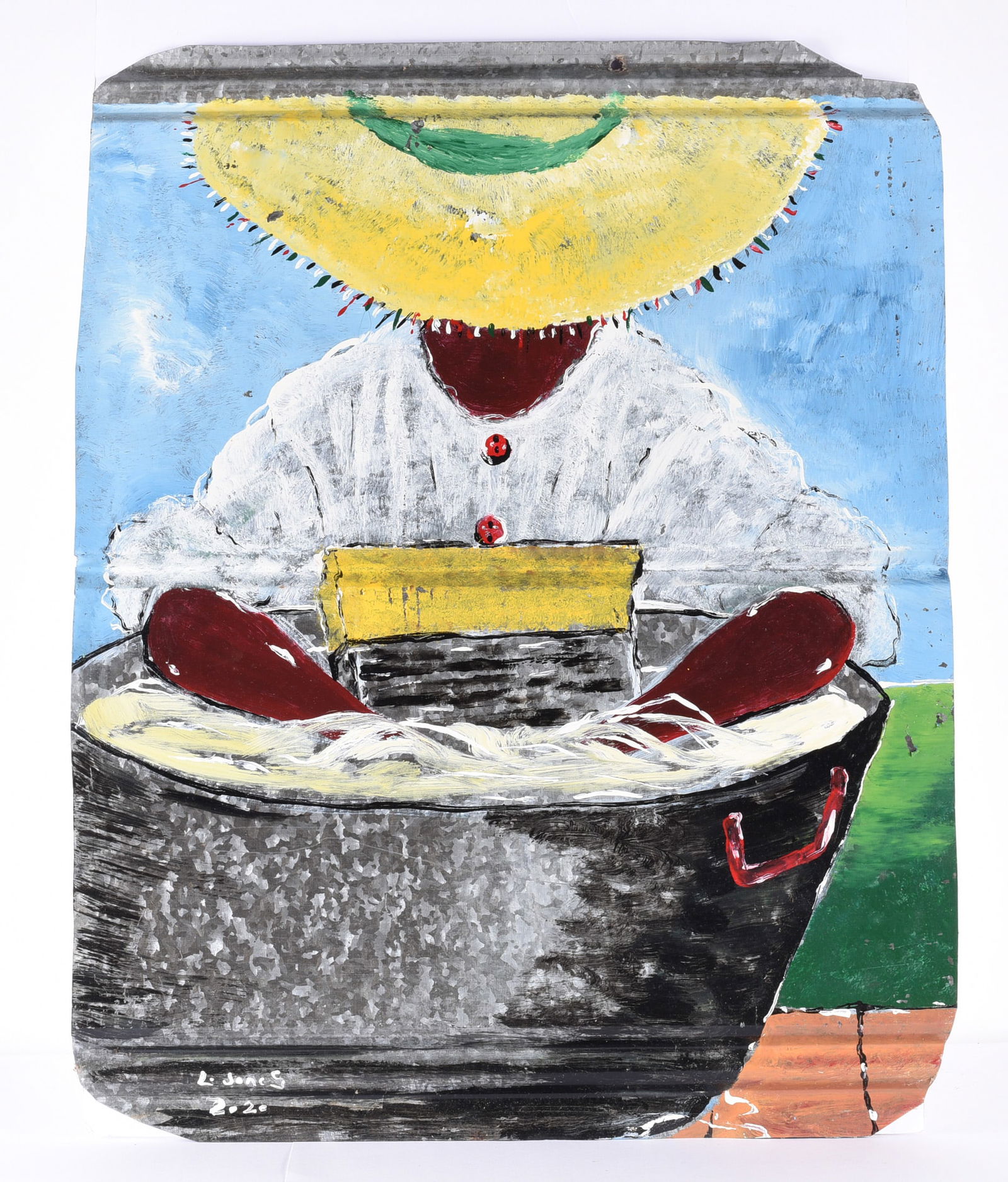 Leonard Jones Folk Painting on Tin (1 of 2)