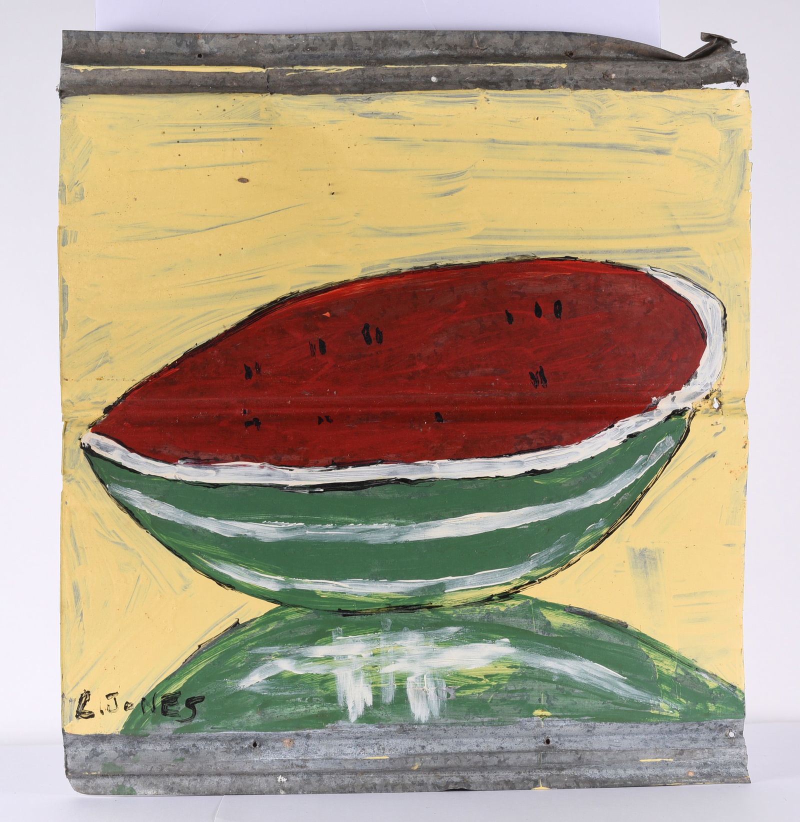 Leonard Jones Folk Painting on Tin (1 of 2)